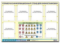 Стенд информационный "Правила техники безопасности в кабинете физики" (80х110, 6 карманов) - fgospostavki.ru - Каменск-Уральский