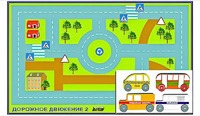 Игровой коврик "Дорожное движение - 2" с набором транспортных средств - fgospostavki.ru - Каменск-Уральский