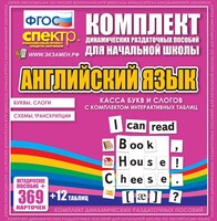 Динамические раздаточные пособия. Английский язык (карточки). Касса букв и слогов с набором интерактивных таблиц. - fgospostavki.ru - Каменск-Уральский