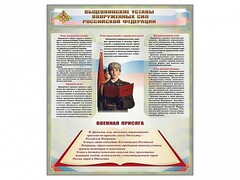 Стенд "Уставы. Закон военной службы. Военная присяга" - fgospostavki.ru - Каменск-Уральский