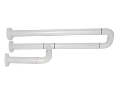 Поручень неоткидной трёхопорный с антибактериальным покрытием (белый) - fgospostavki.ru - Каменск-Уральский