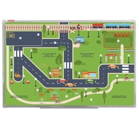 Магнитно-маркерная доска "Безопасный маршрут школьника" (дом-школа-дом) с комплектом тематических магнитов КМ-17 - fgospostavki.ru - Каменск-Уральский