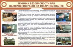 Стенд "Техника безопасности при выполнении работ на токарном станке" - fgospostavki.ru - Каменск-Уральский