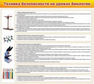 Стенд "Техника безопасности на уроках биологии" Вариант 2 - fgospostavki.ru - Каменск-Уральский