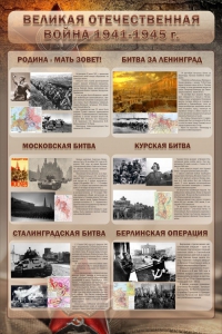 Стенд "Великая Отечественная война" (битвы) - fgospostavki.ru - Каменск-Уральский