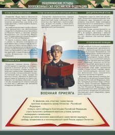 Стенд "Уставы. Закон военной службы. Военная присяга" - fgospostavki.ru - Каменск-Уральский