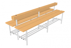 Скамья для раздевалок двухсторонняя с спинкой (2 метра) - fgospostavki.ru - Каменск-Уральский