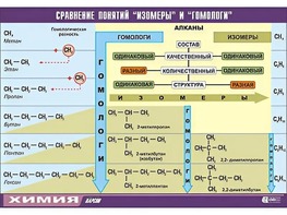Таблица демонстрационная "Сравнение понятий изомер и гомолог" (винил 70x100) - fgospostavki.ru - Каменск-Уральский