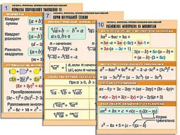 Комплект таблиц по алгебре "Алгебра. Формулы. Преобразования выражений" (10 таблиц, формат А1, ламинированные) - fgospostavki.ru - Каменск-Уральский