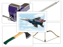 Набор предметных картинок "Оружие, военная техника. Инструменты" (48 штук, А4, с магнитами) - fgospostavki.ru - Каменск-Уральский