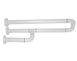 Поручень неоткидной трёхопорный с антибактериальным покрытием (белый) - fgospostavki.ru - Каменск-Уральский