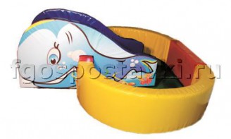 Сухой бассейн овальный с горкой "Кит" ПВХ - fgospostavki.ru - Каменск-Уральский